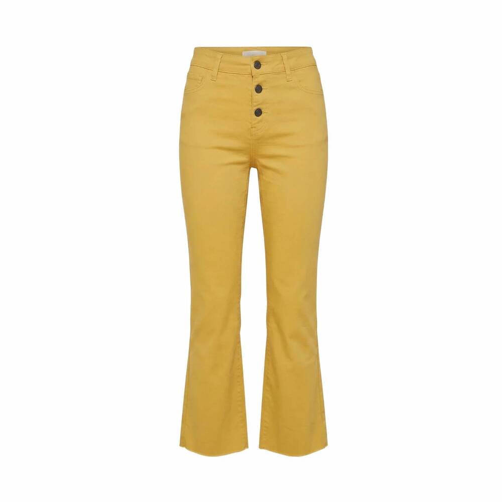 NEW APNY women's cropped straight leg jean in popcorn yellow